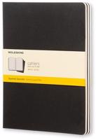 Moleskine Sešity Cahier - tvrdé desky XL, čtverečkovaný, 3 ks, černý B5 16 listů