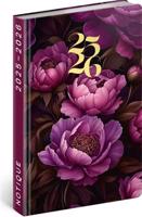 18 měsíční diář Petito Fialové květy 2025/2026