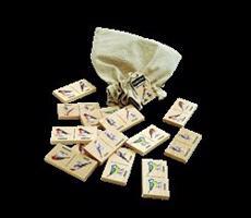 Edukační dřevěné domino -ptáci