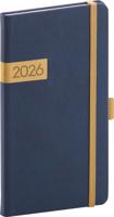Kapesní diář Twill 2026, modro-zlatý