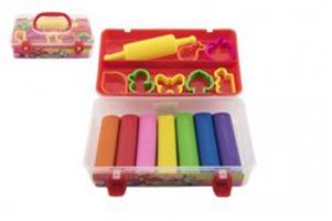 Modelína/Plastelína NARA 550g 7 ks s vykrajovátky 7ks s válečkem v plastovém boxu