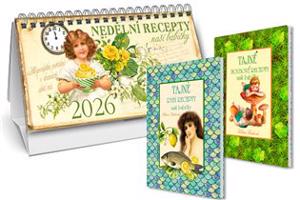 Stolní kalendář nedělní menu 2026 + Tajné rybí recepty + Tajné houbové recepty