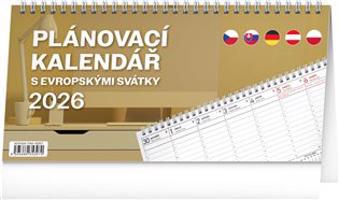 Stolní kalendář Plánovací s evropskými svátky 2026