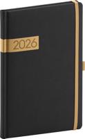 Týdenní diář Twill 2026, černo-zlatý