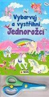 Vybarvuj a Vystřihni - Jednorožci - modrá